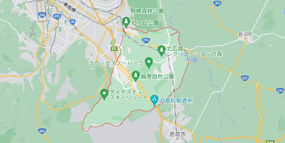 北海道北広島市の地図
