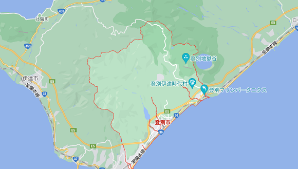 北海道登別市の地図