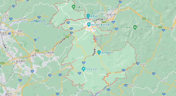 岐阜県恵那市の地図