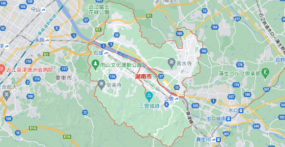 滋賀県湖南市の地図