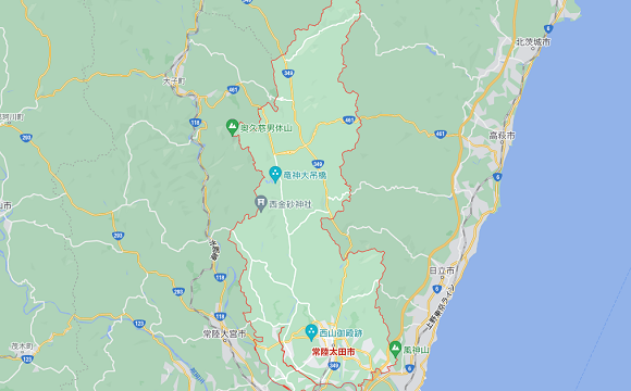 茨城県常陸太田市の地図