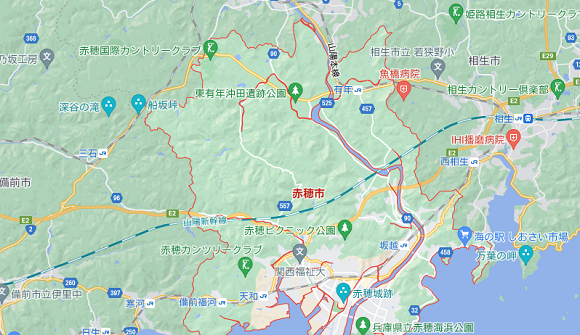 兵庫県赤穂市の地図