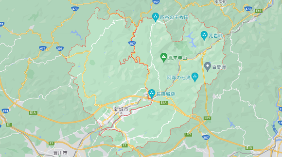 愛知県新城市の地図