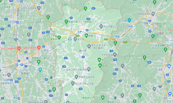 茨城県桜川市の地図