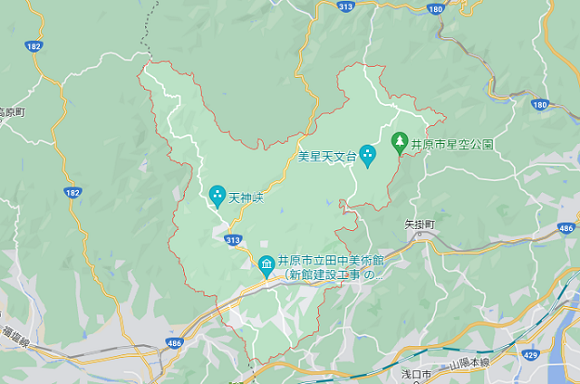 岡山県井原市の地図