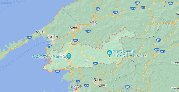 愛媛県西予市の地図