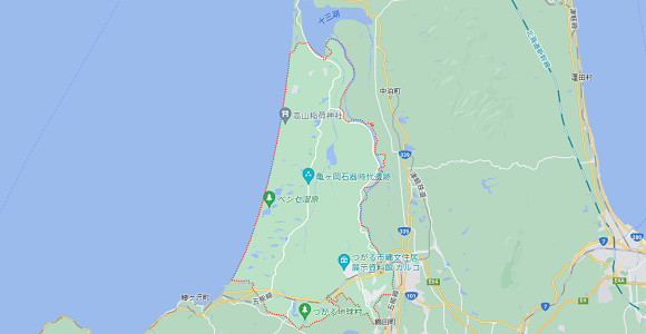 青森県つがる市の地図