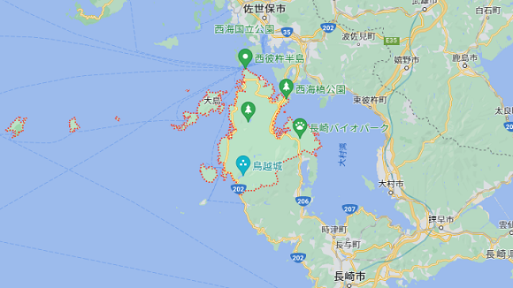 長崎県西海市の地図